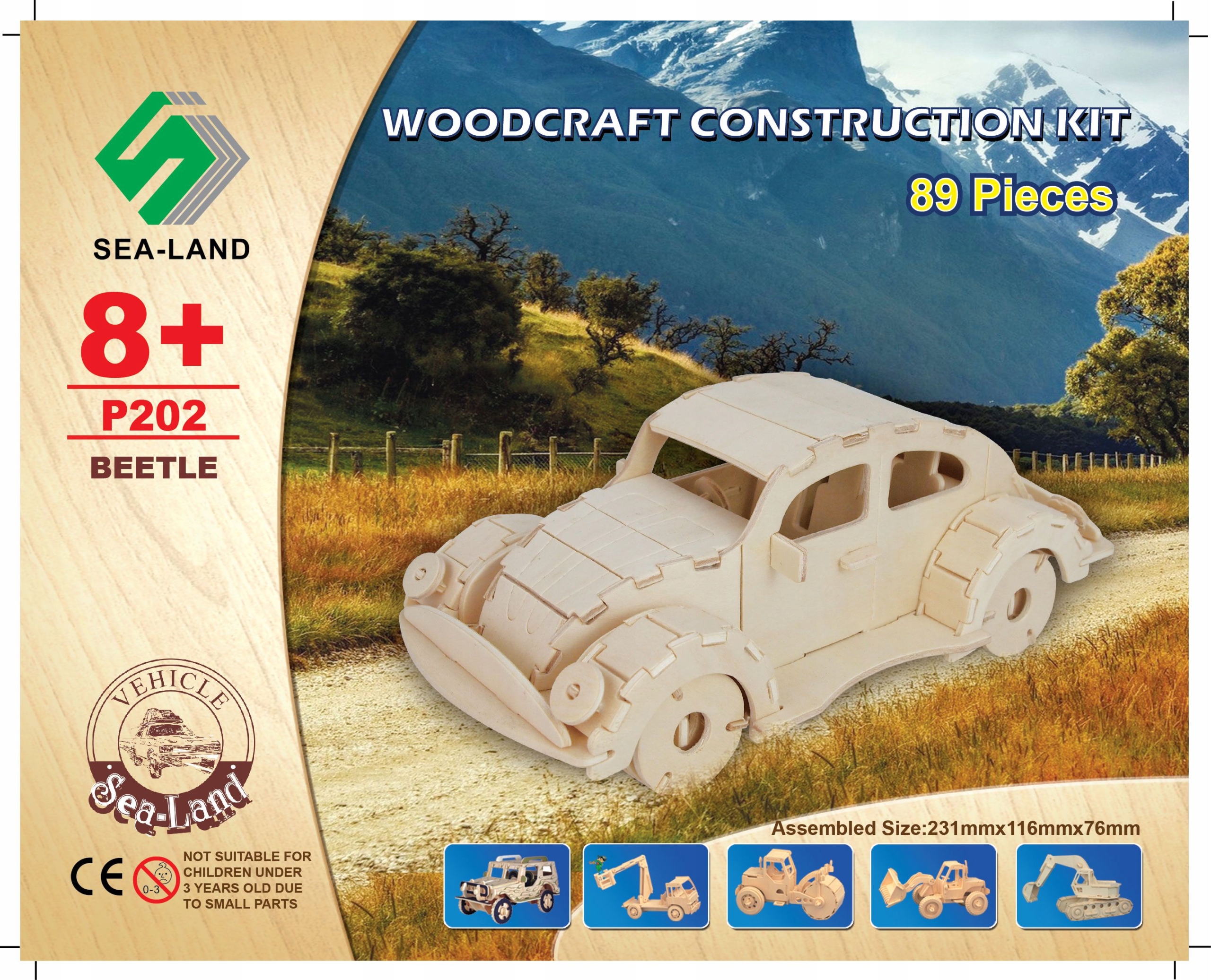 PUZZLE DREWNIANE 3D SAMOCHÓD VW BEETLE Kod producenta P202