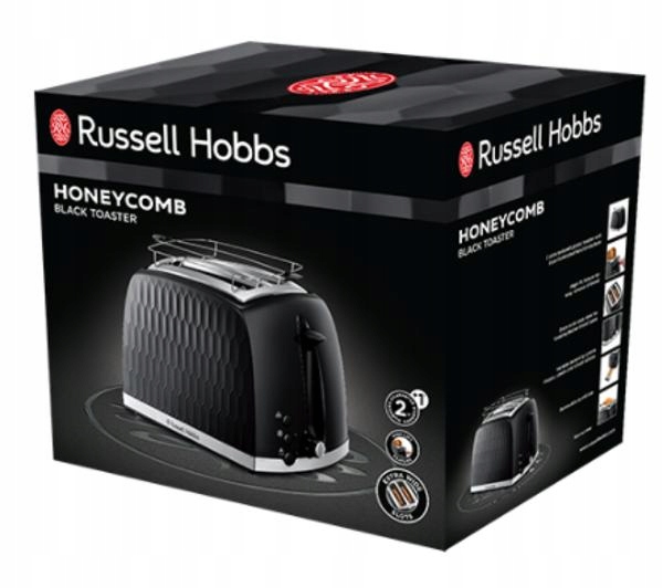 Toster Russell Hobbs Honeycomb Black 26061-56 2 Tosty Grzanki Czarny Model Honey Comb 26061-56