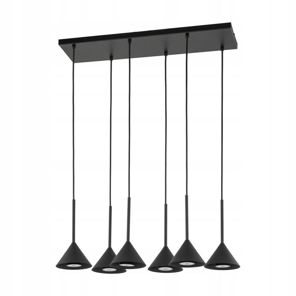 Závesná stropná lampa Luster Čierna 6 zdrojov GU10 Regulácia Tk Lighting