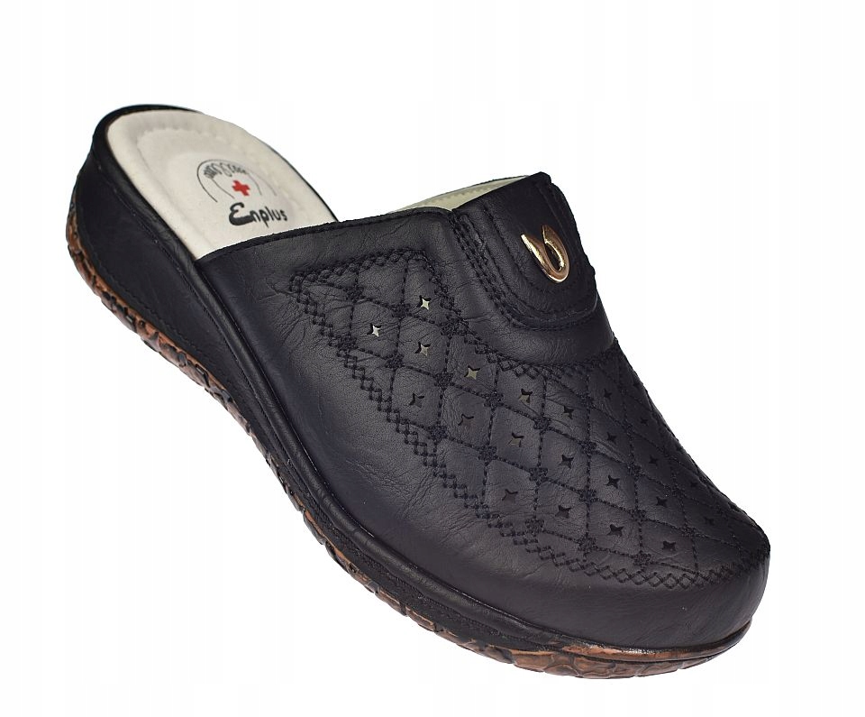 Nazouváky s koženým podpatkem a vložkou Enplus JL395bk, velikost vel.