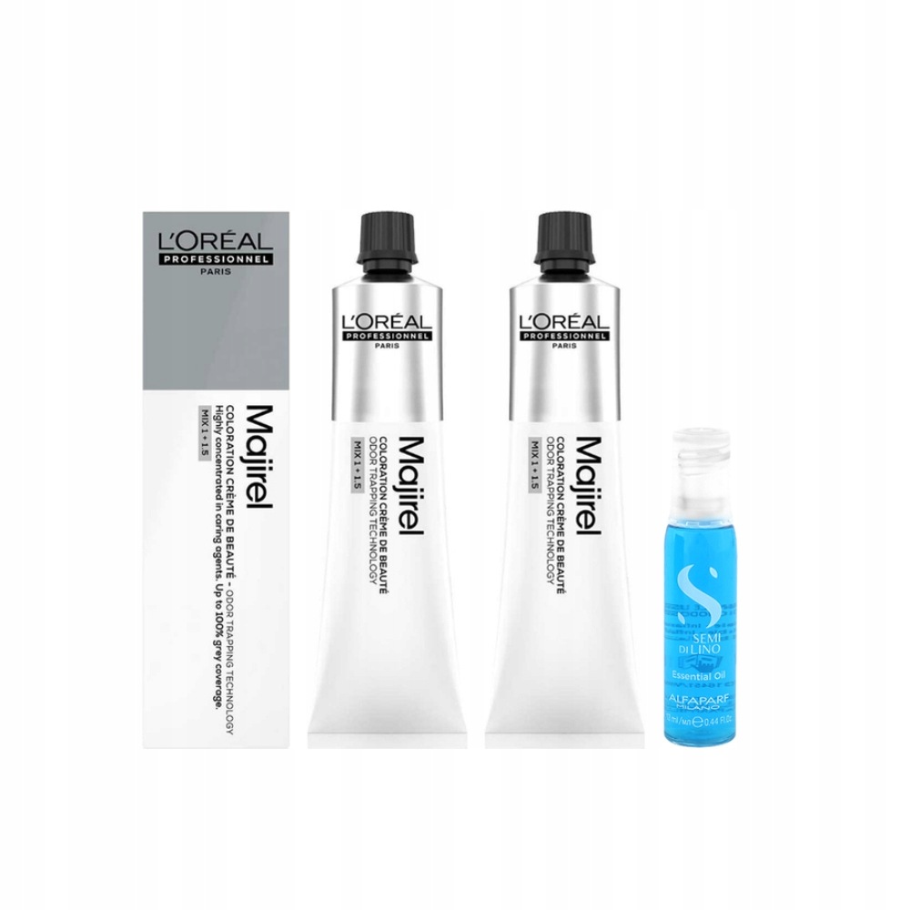 Loreal Majirel 7.0 barva 2x 60 Ml olej Alfaparf Semi Di Lino 13 ml