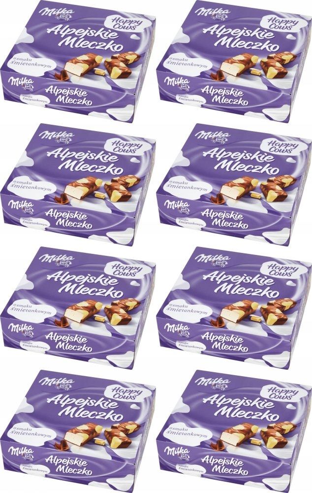 Milka Alpejskie Mleczko Happy Cows 350 g praliny czekoladki x8