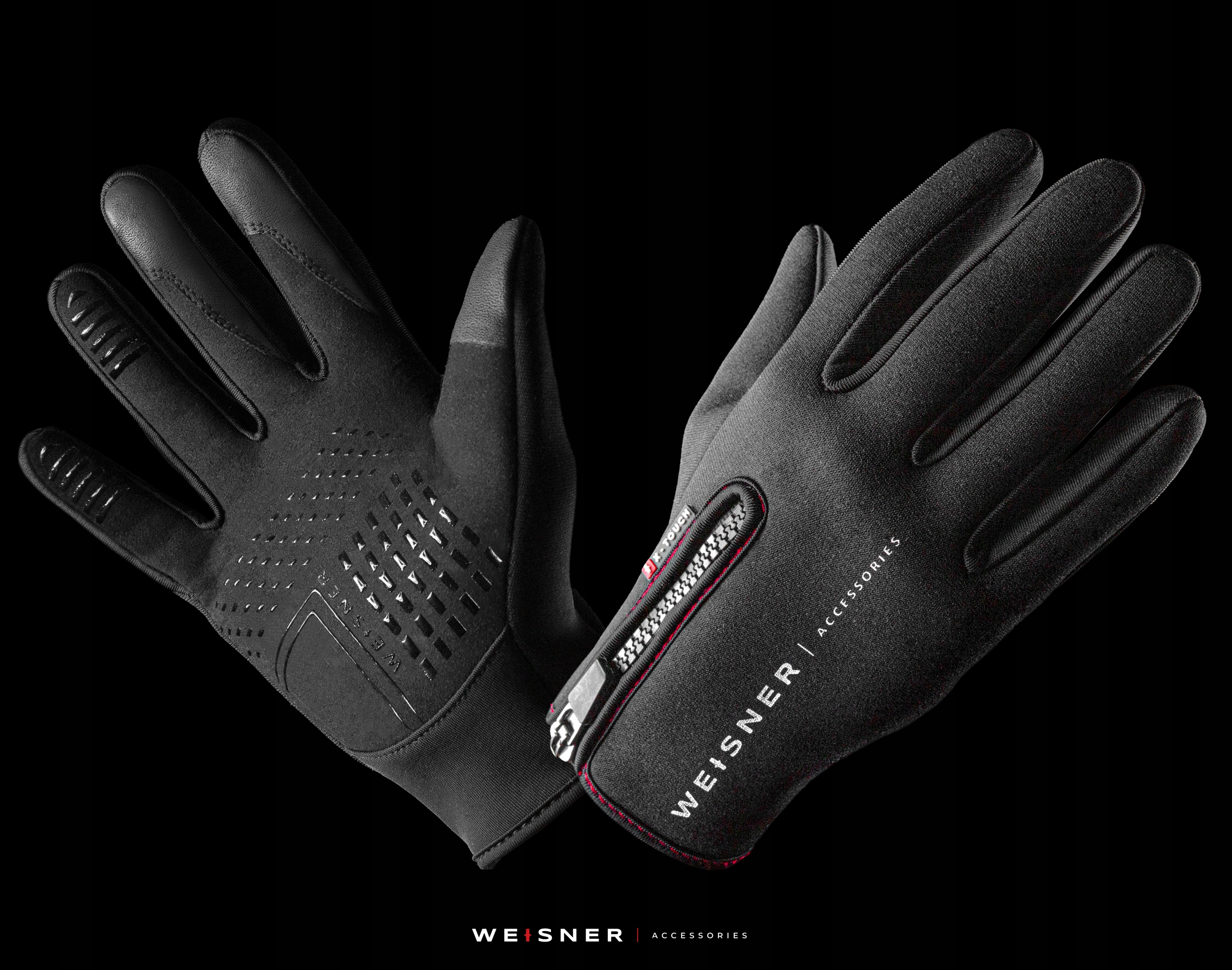 WEISNER ORYGINALNE RĘKAWICZKI MESKIE NA ROWER BIEGANIA ZIMOWE OCIEPLANE Marka Weisner