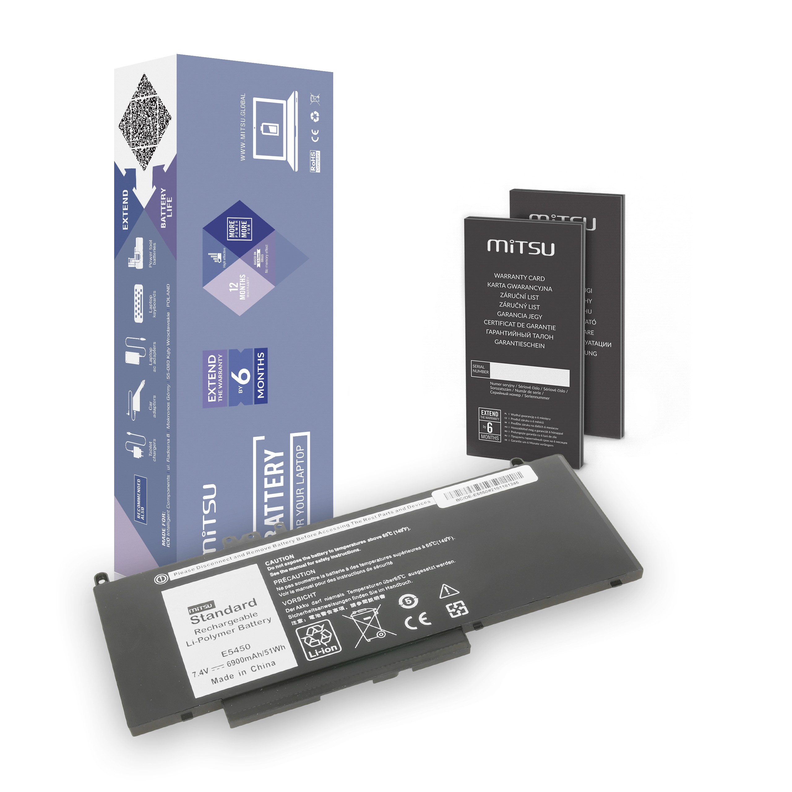 Baterie Mitsu pro Dell Latitude E5450, E5550 7.4V