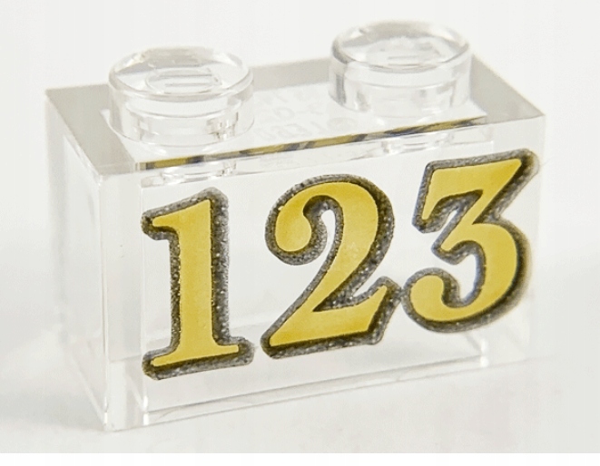 

Lego 3065pb16 Klocek 1x2 Przezr . 21324