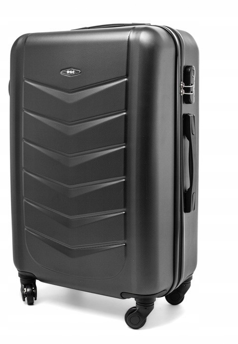 Średnia Walizka Podróżna Bagaż Abs Grafitowa Rgl