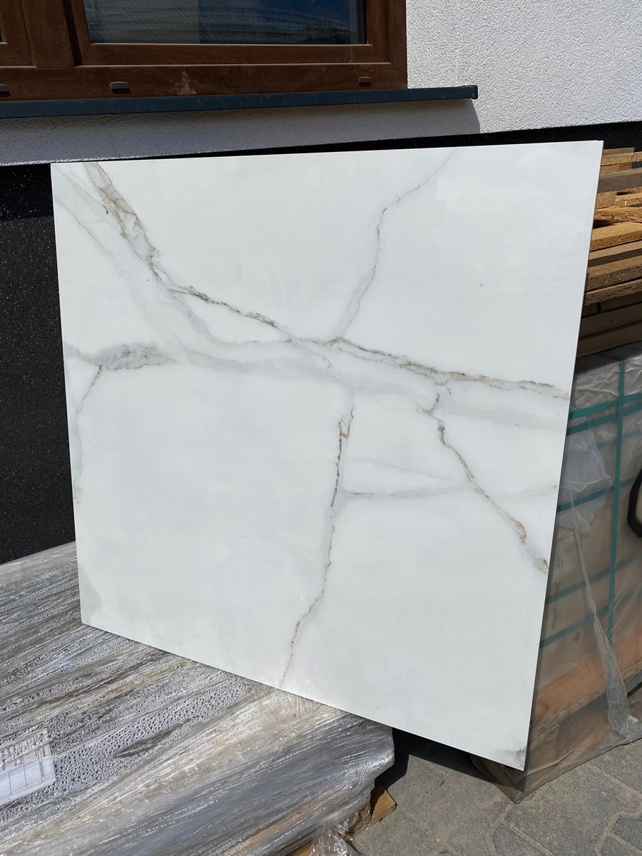 gres płytka podłogowa nowość 80x80 Carrara Wykończenie błyszczące