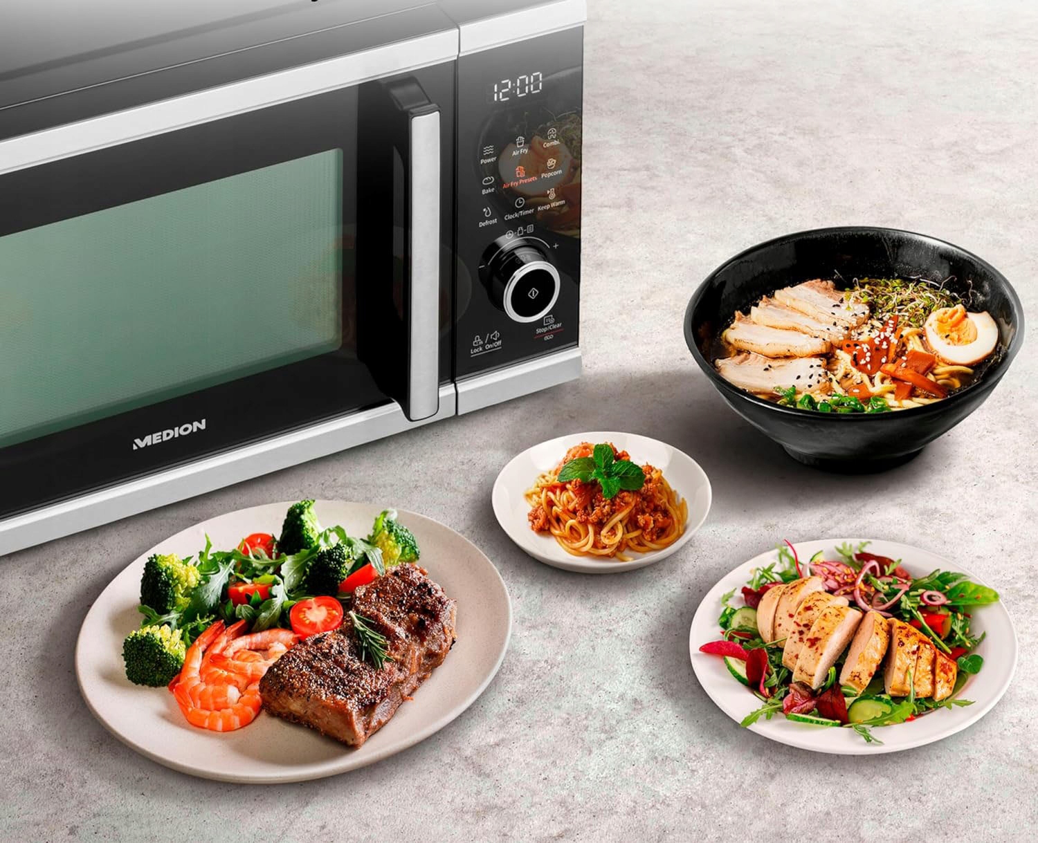 DOBRA KUCHENKA MIKROFALOWA WOLNOSTOJĄCA 25L 900W GRILL 9 PROGRAMÓW LED Kod producenta MD 11499