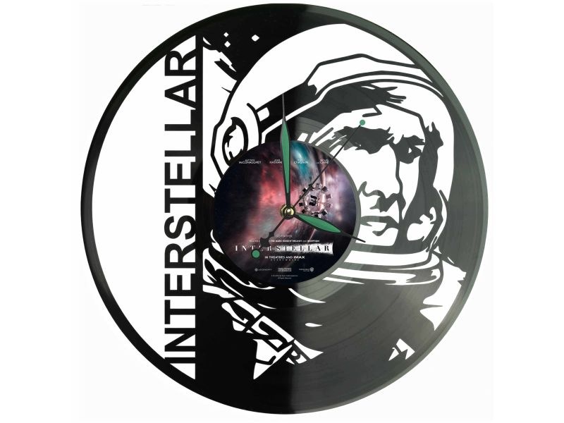 Interstellar Vinyl Nástěnné hodiny Vinylová deska Unikátní dekorace pro fanoušky