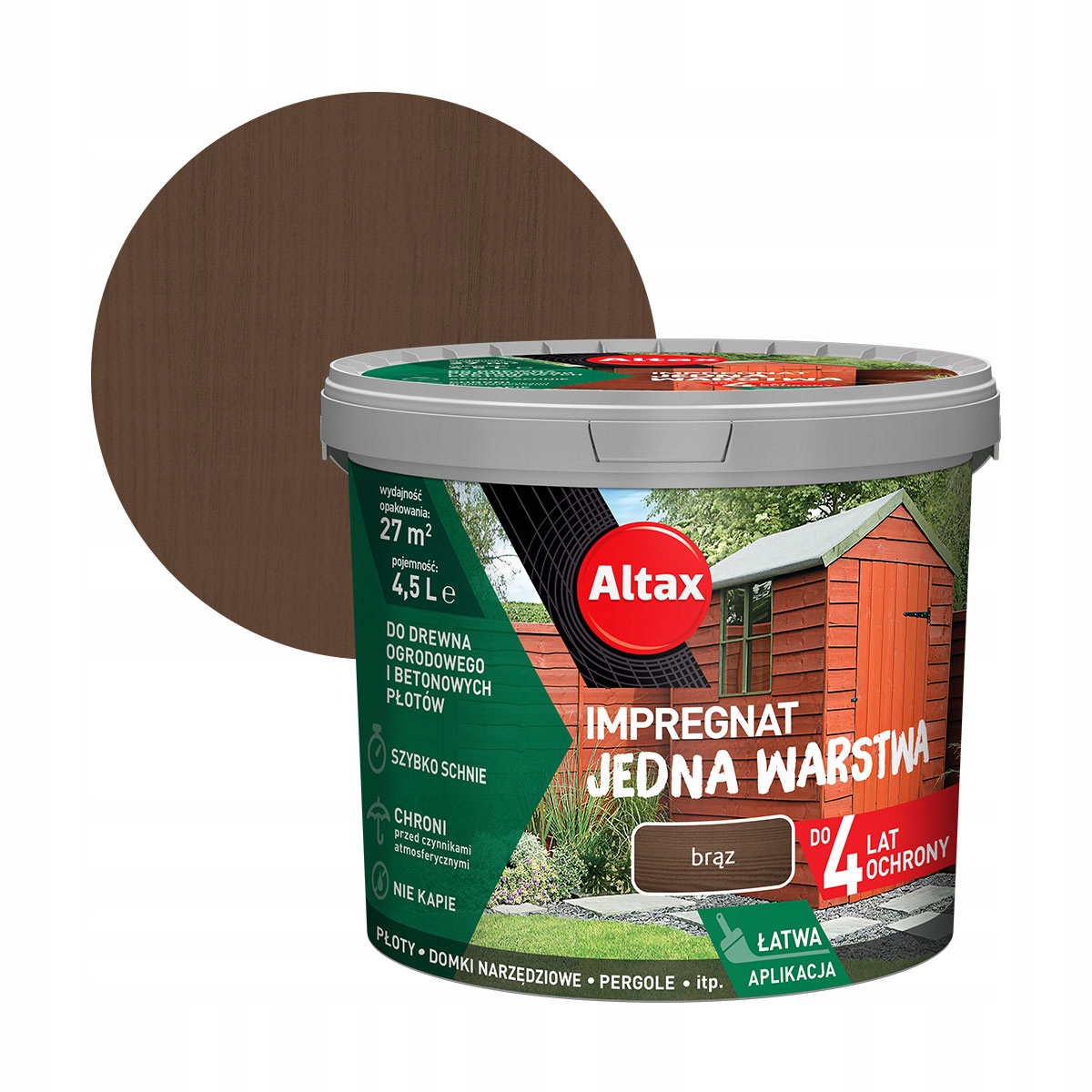 

Altax Impregnat Do Drewna 4,5L Brąz