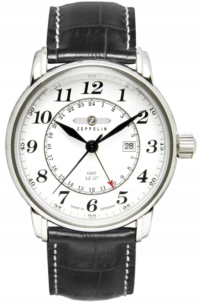 Pánské Hodinky Zeppelin LZ127 Graf 7642-1 Na Řemínku Data Gmt Elegantní