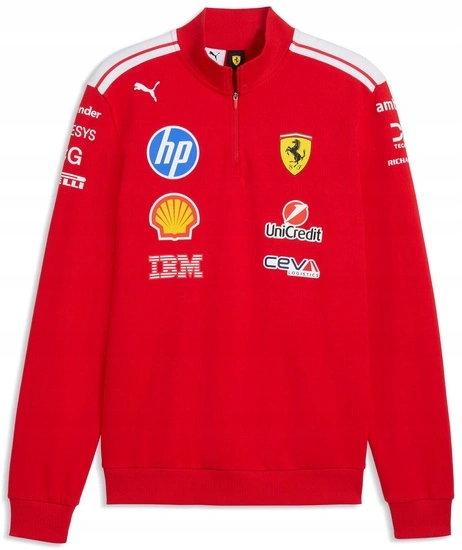 Mikina Scuderia Ferrari F1 Team 2026 Half Zip Sweat červená vel. M