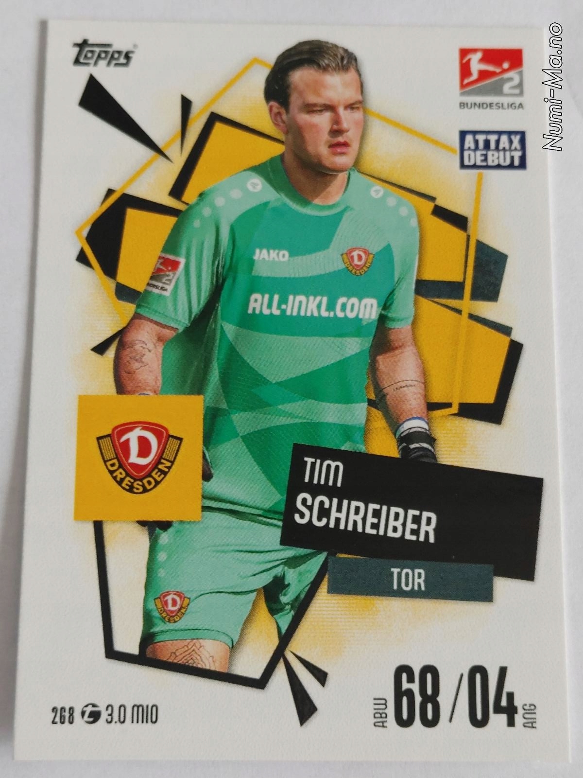 Match Attax 2025/26 Bundesliga NR.268 Dynamo Dresden. Schreiber 4819