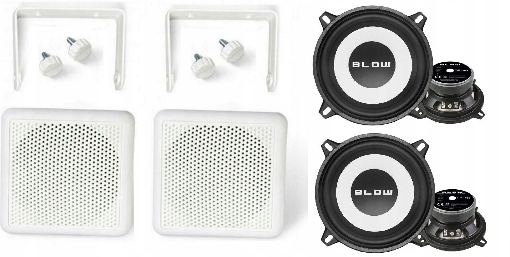 Automobilové reproduktory 4Ohm s montáží do skříní Box Blow WK400 (2ks)