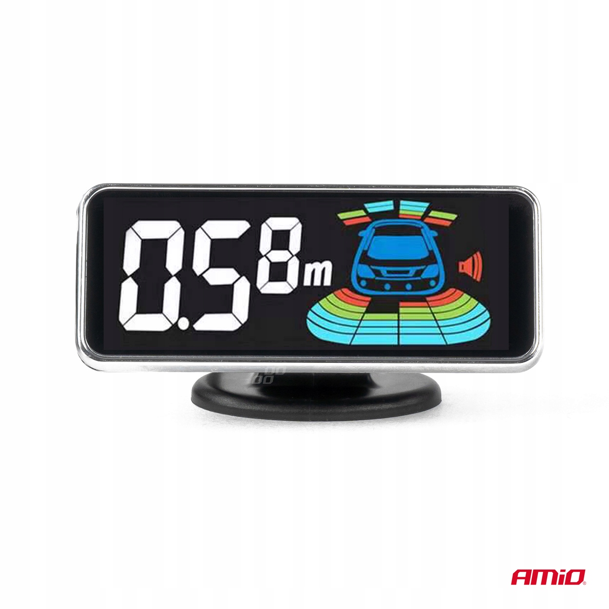 Czujniki parkowania cofania czarne LED 3D Ekran parktronik asystent 12V Model 03185