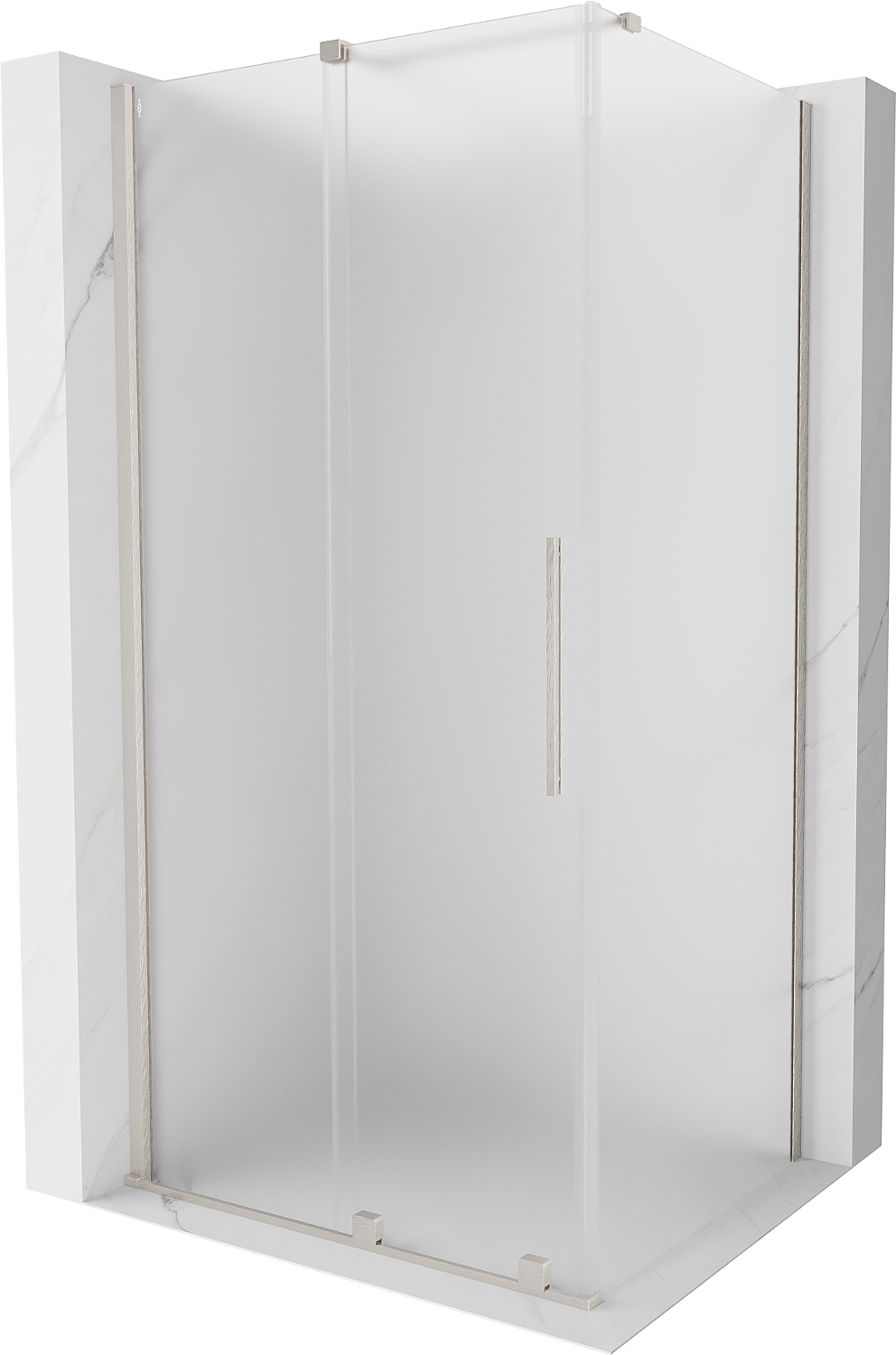 Mexen Velar sprchový kout 110×90 cm, posuvný, mat, kartáčovaný nikl