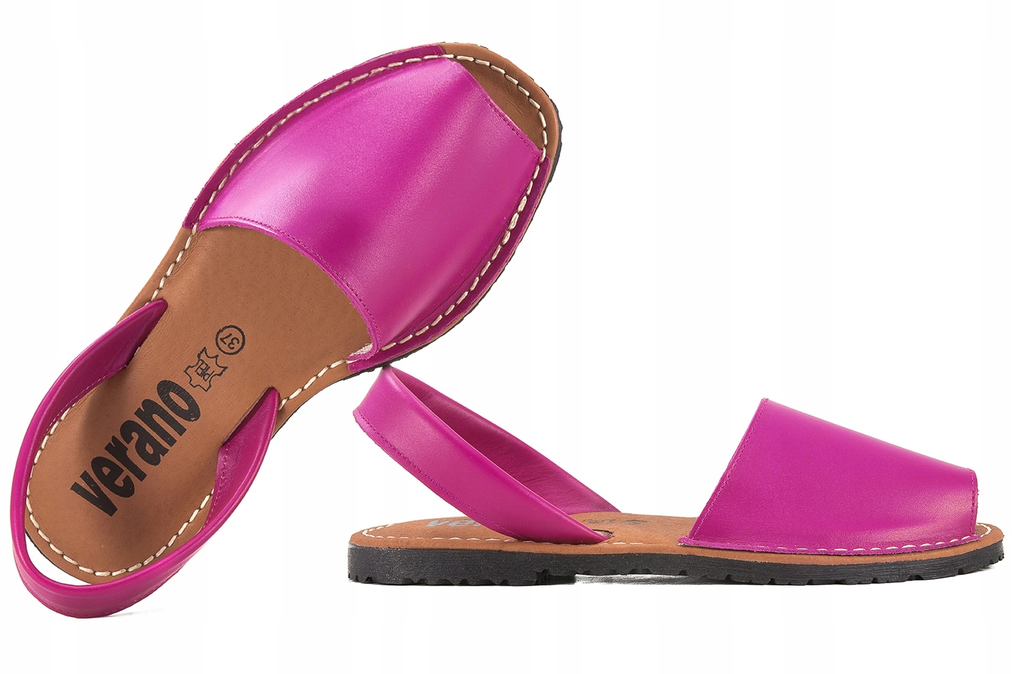 Verano 2201 Dámské Sandály Španělské Kůže fuxia Fuchsia 37