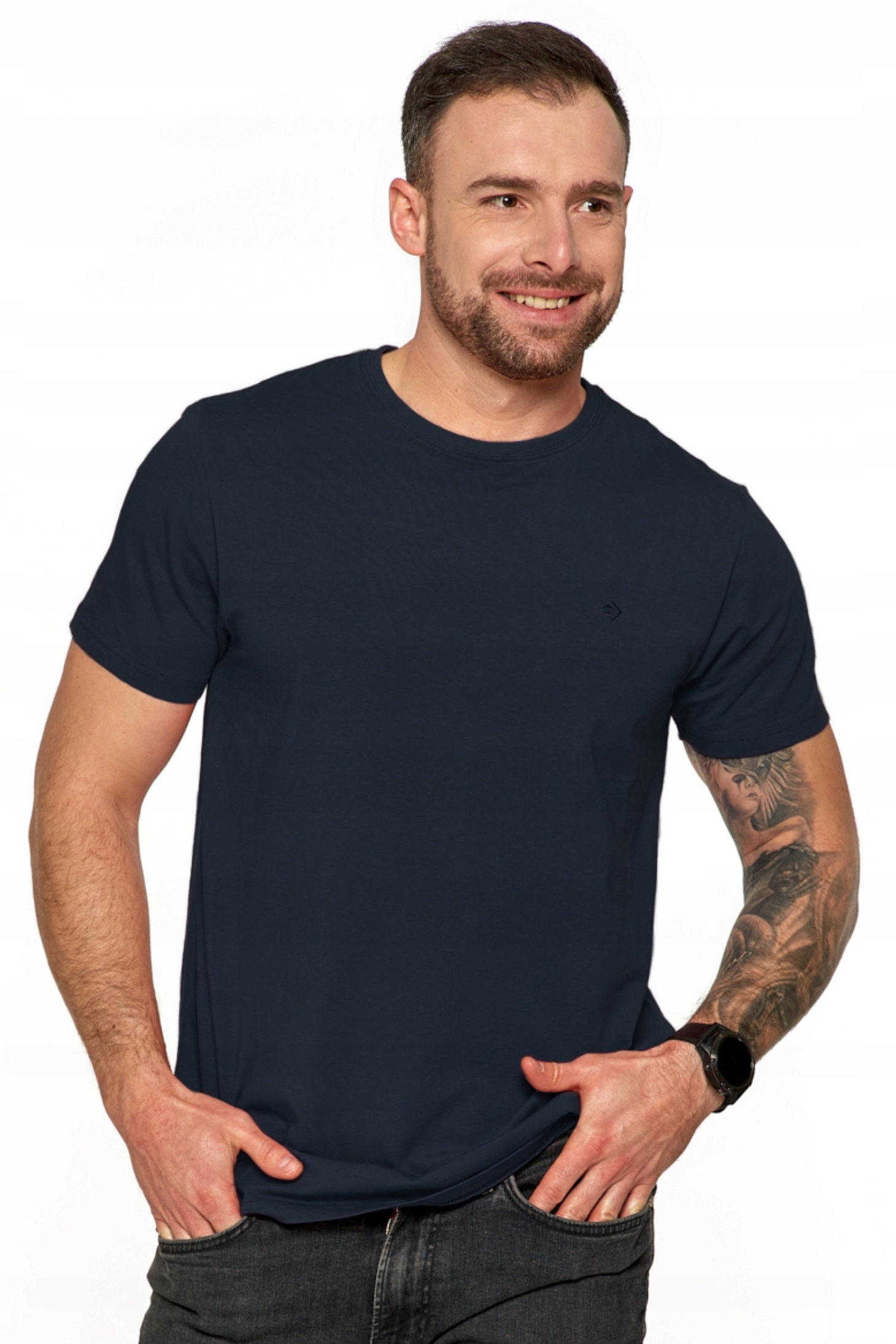 

T-shirt męski z bawełny czesanej OTS1500-003