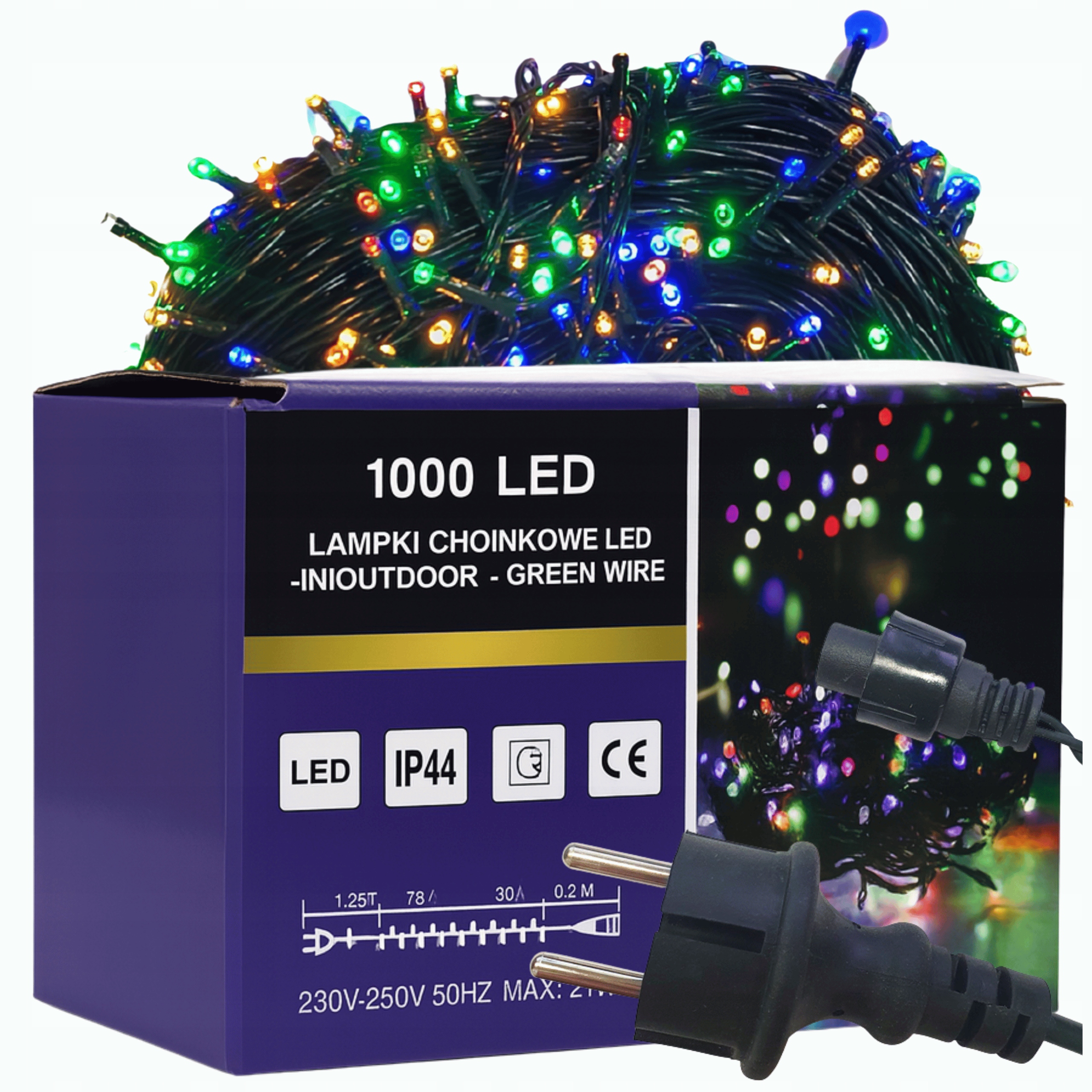 Vianočné osvetlenie na stromček 1000 Led flash viacfarebné vonkajšie vnútorné