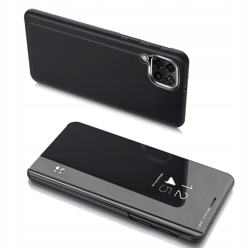 Futerał etui z klapką na Samsung Galaxy A22 4G Clear View Case czarny