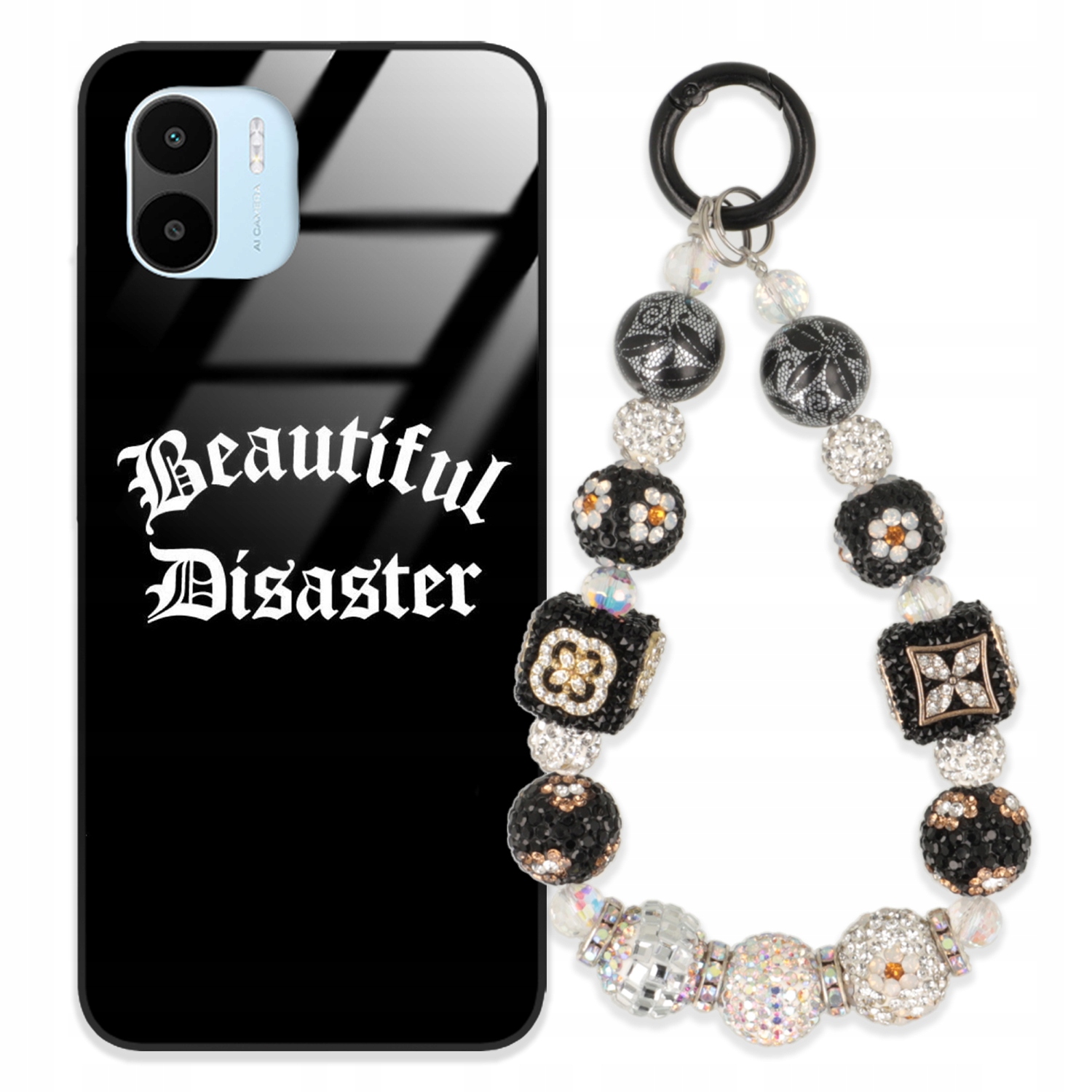 Puzdro Pre Xiaomi Redmi A1 Glass Kľúčenka Elegantné Prémiové Dizajnové Puzdro