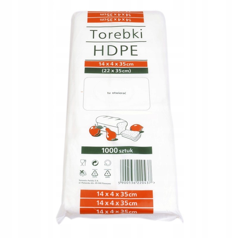 

Torebki woreczki Hdpe 14/4/35 (22x35cm) 1000sztuk