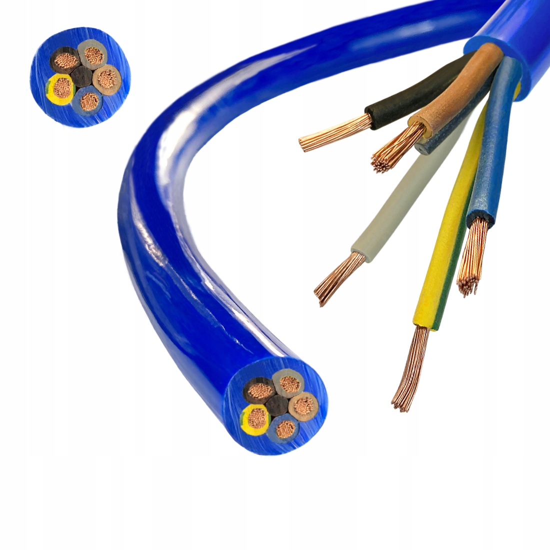 Elektrický kábel H07BQ-F 5x2,5 Linka modrý 25 m