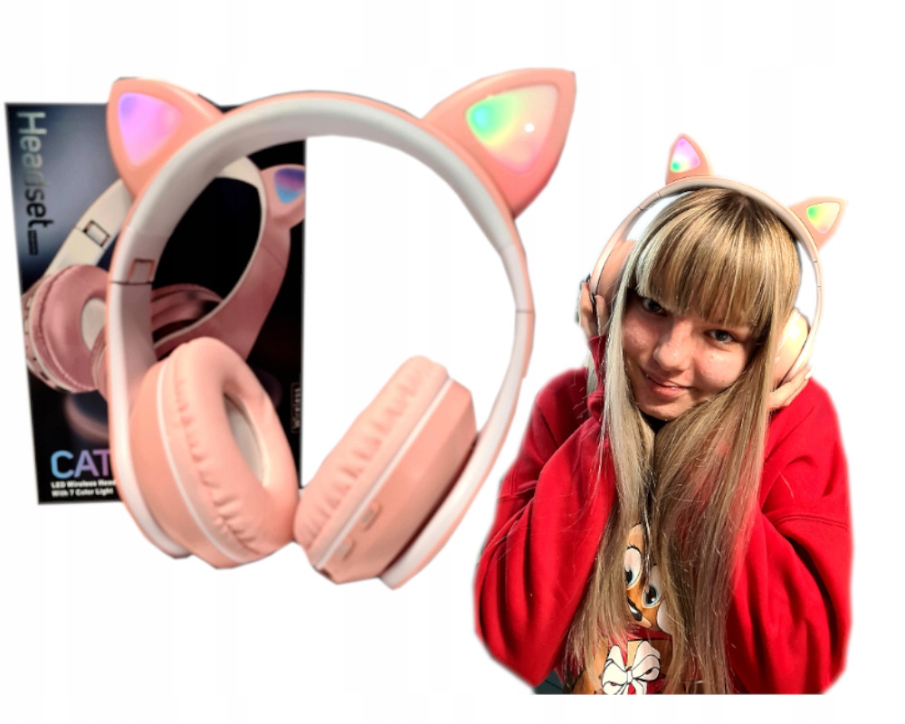 Dárek pod stromeček pro dceru, sluchátka, kočičí uši