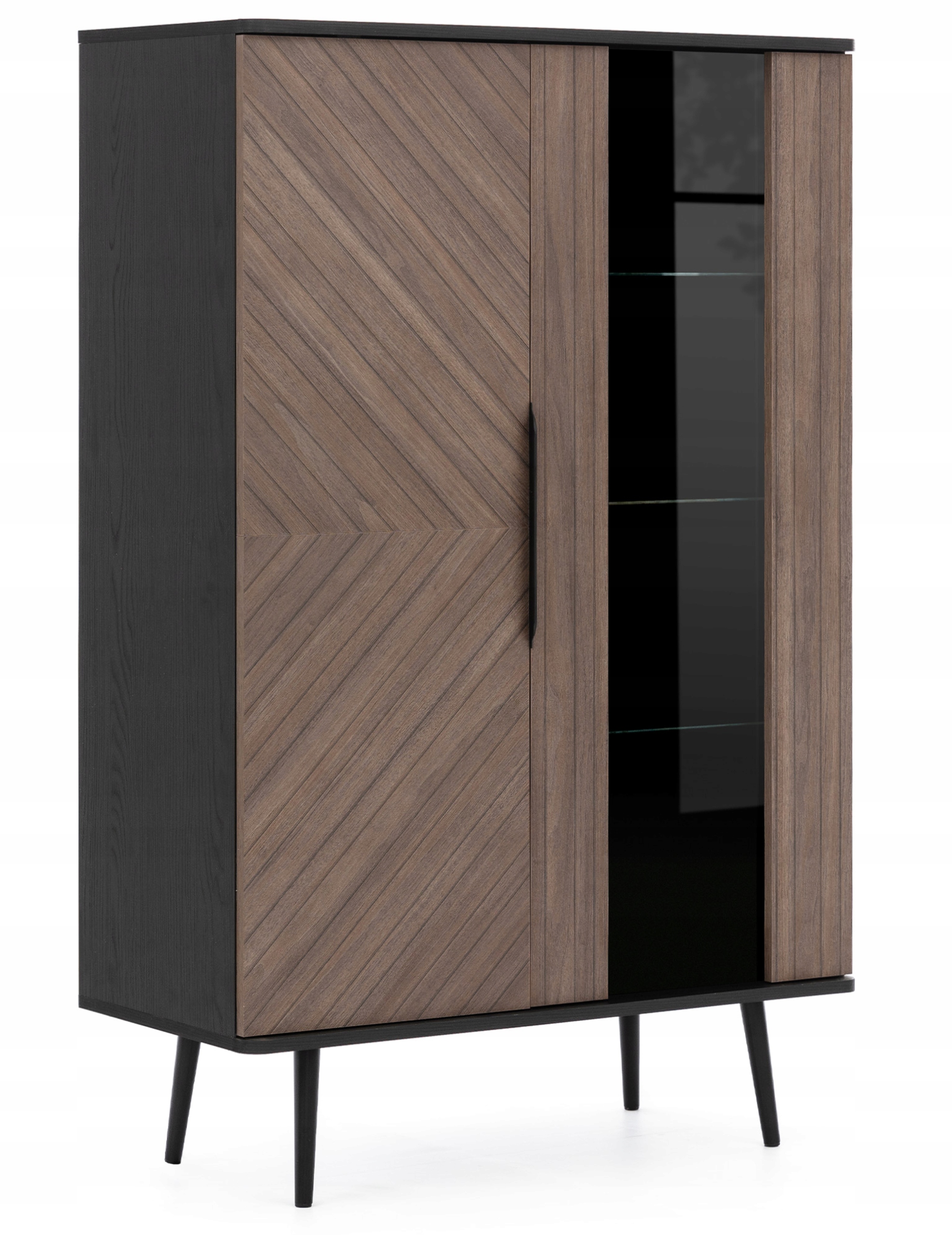 Dvoudveřová vitrína Rinnili 90 cm Černá grafit/Captains Deck