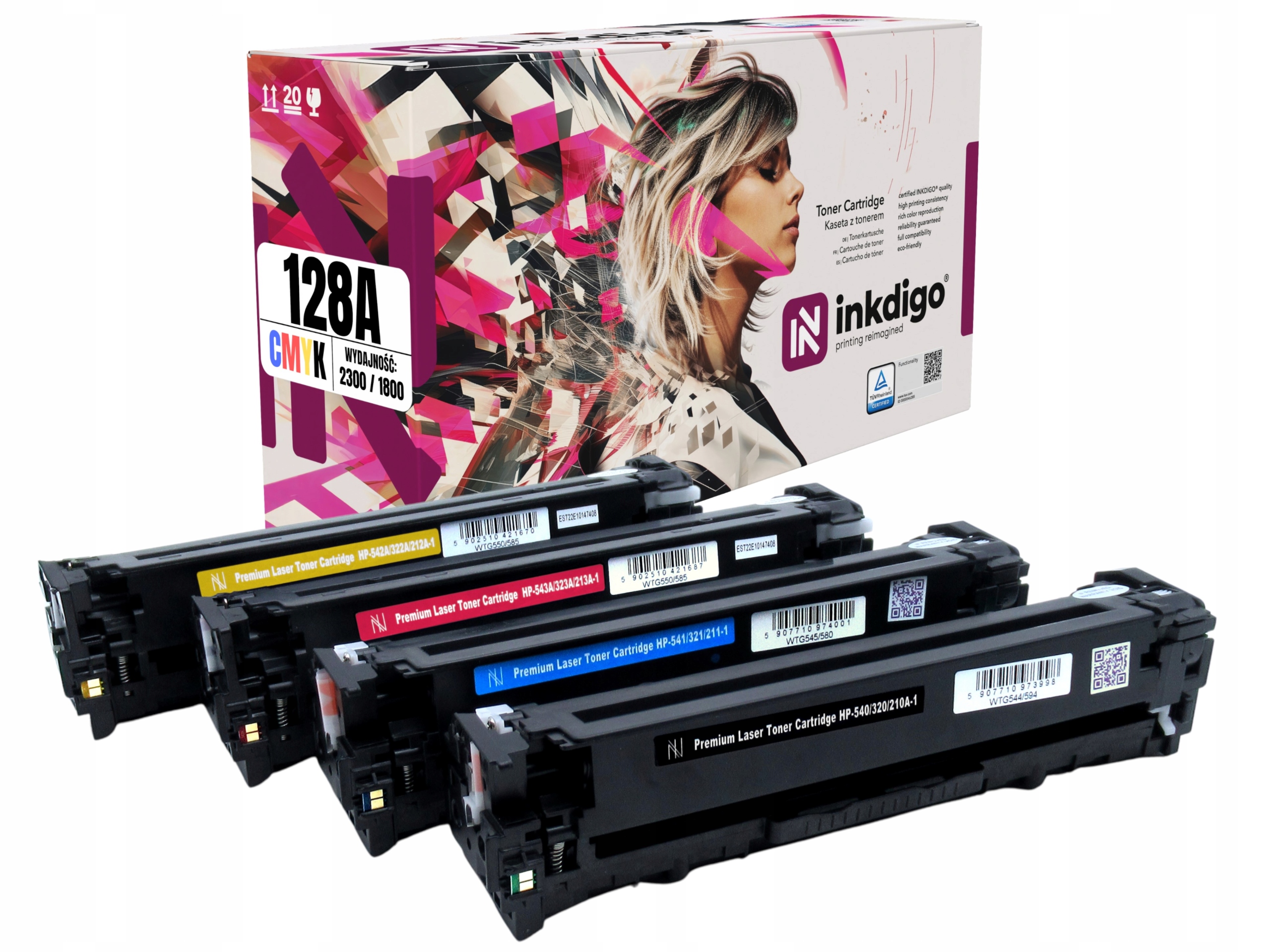 4x kompatibilní toner pro Hp CE320A-323A LaserJet Pro CM1415FN CP1525N