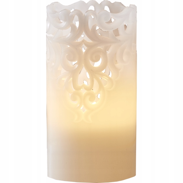

Świeca Led timer Clary ozdobna biała woskowa 15cm