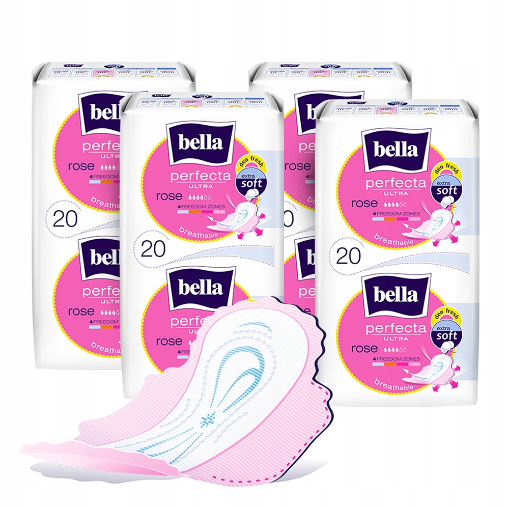 4X Podpaski Bella Perfecta Ultra Rose 20SZT=80SZT