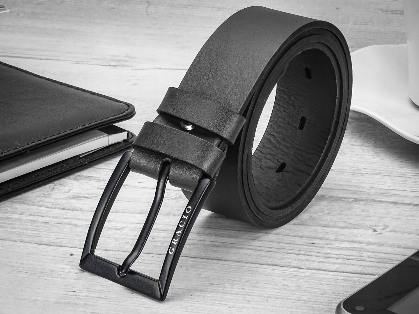 PASEK MĘSKI DO SPODNI SKÓRZANY GRACIO SKÓRA DŁUGOŚĆ PASKA 135 CM PREZENT Marka Gracio