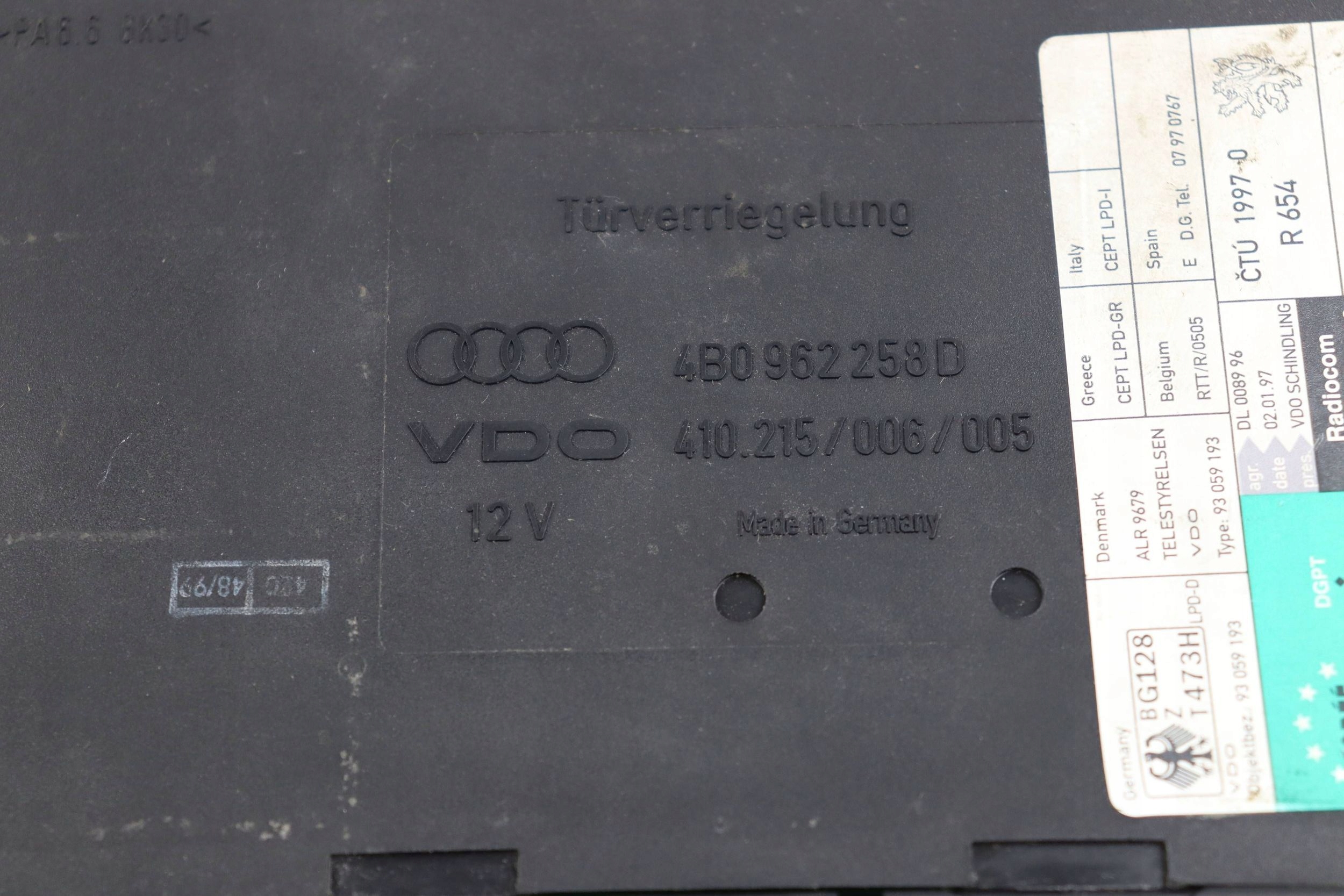 AUDI A6 C5 comfort control unit control unit 4B0962258D