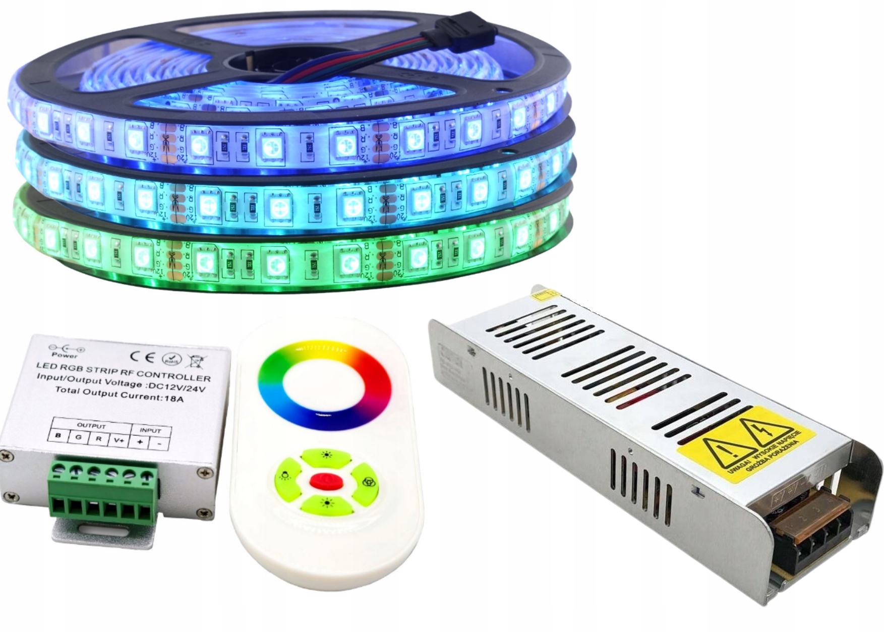 Sada Led pásikov 300 Rgb 5050 IP65 ovládač 15 m