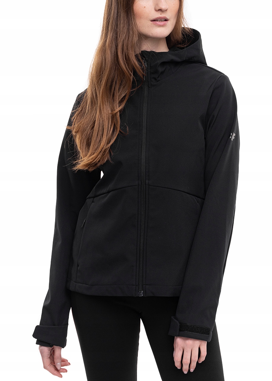 Dámská bunda 4F Softshell Jarní přechodová bunda s kapucí Sportovní vel M