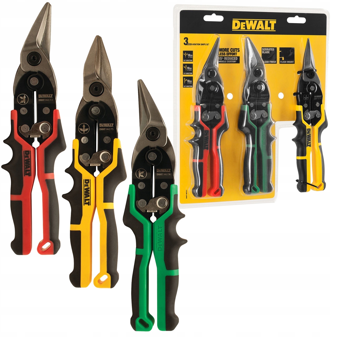 

Nożyce do blachy zestaw 3 szt. DeWALT DWHT14676-0