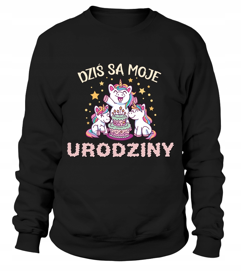 Mikina Jednorožci Dnes mám narozeniny 3XL Černá