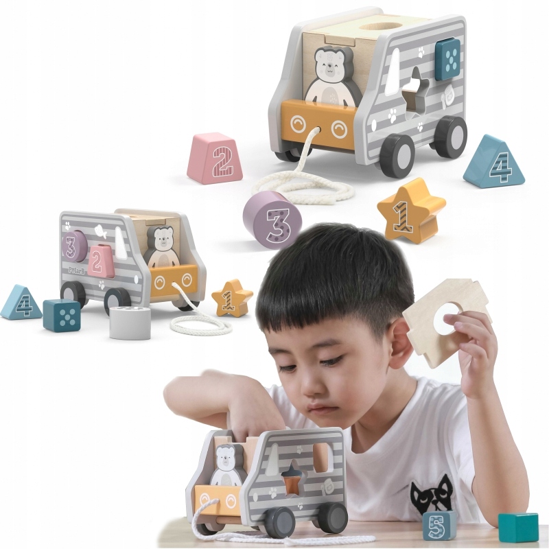

Drewniany samochód do ciągnięcia Viga Toys