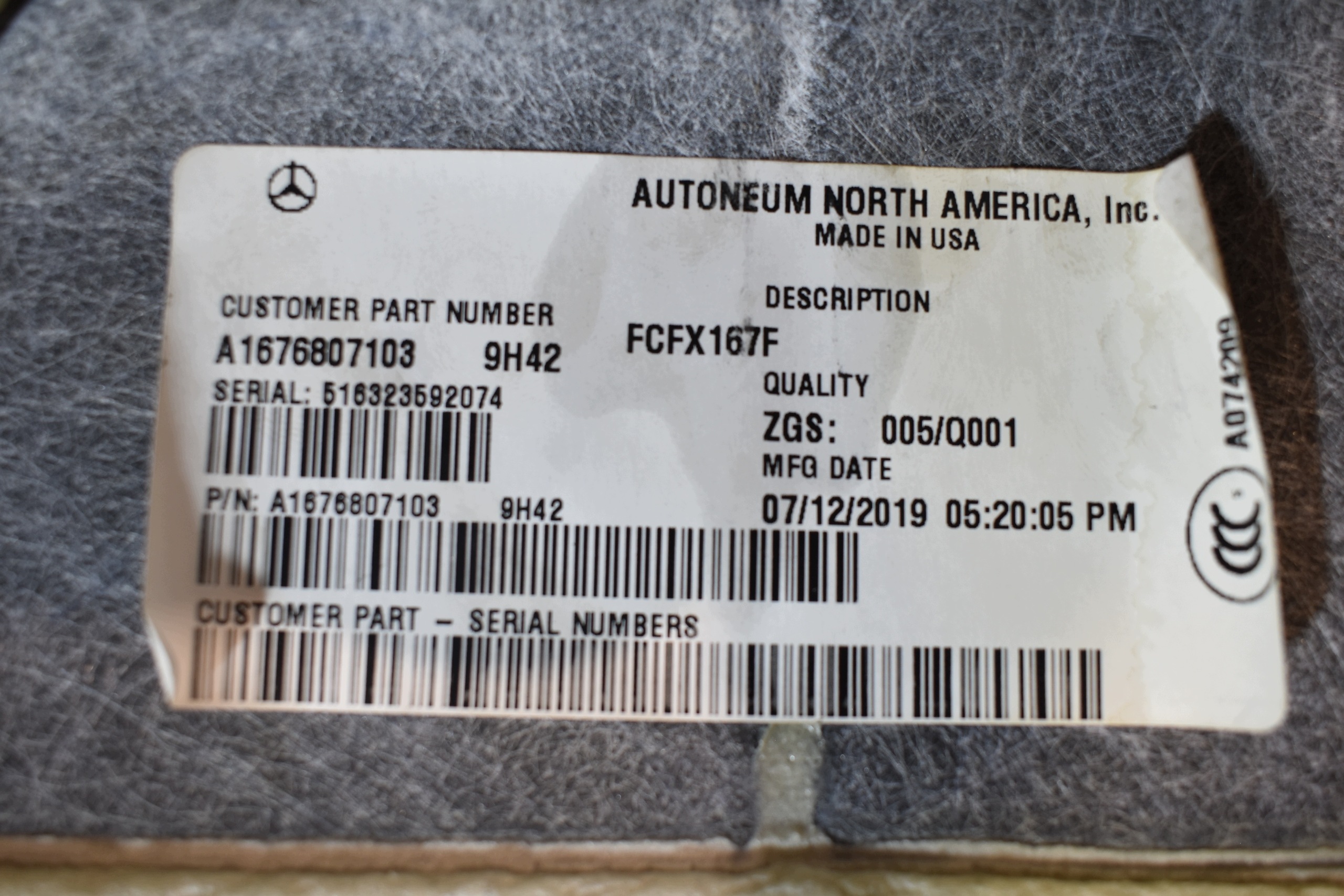 perfect condition carpet front front left MERCEDES GLS X167 1