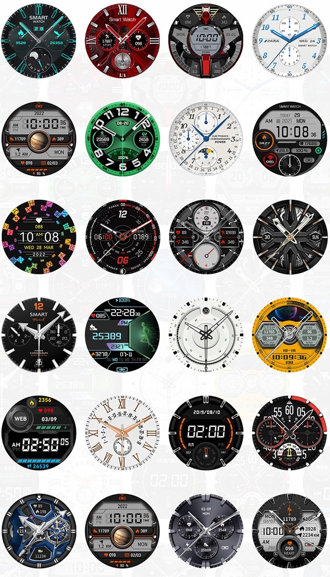 DAMSKI SMARTWATCH Z FUNKCJĄ PULS ROZMÓW MENU PL Kształt koperty okrągła