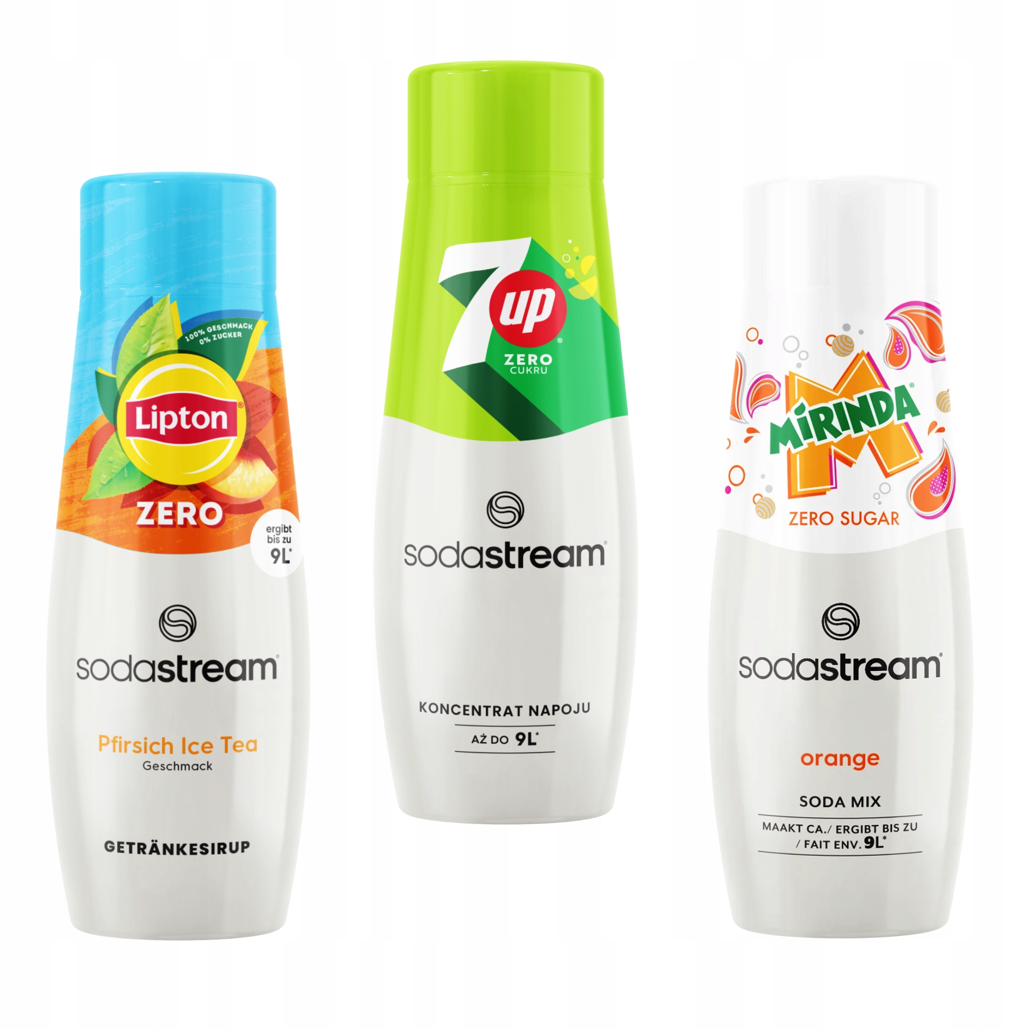 Sirupy Sodastream bez cukru Lipton Ice Tea Peach 7up Free Mirinda Zero