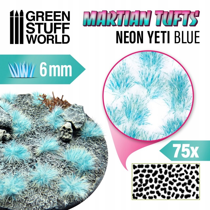 Grass Tufts 6mm Martian Fluor Tufts Neon Yeti Blue