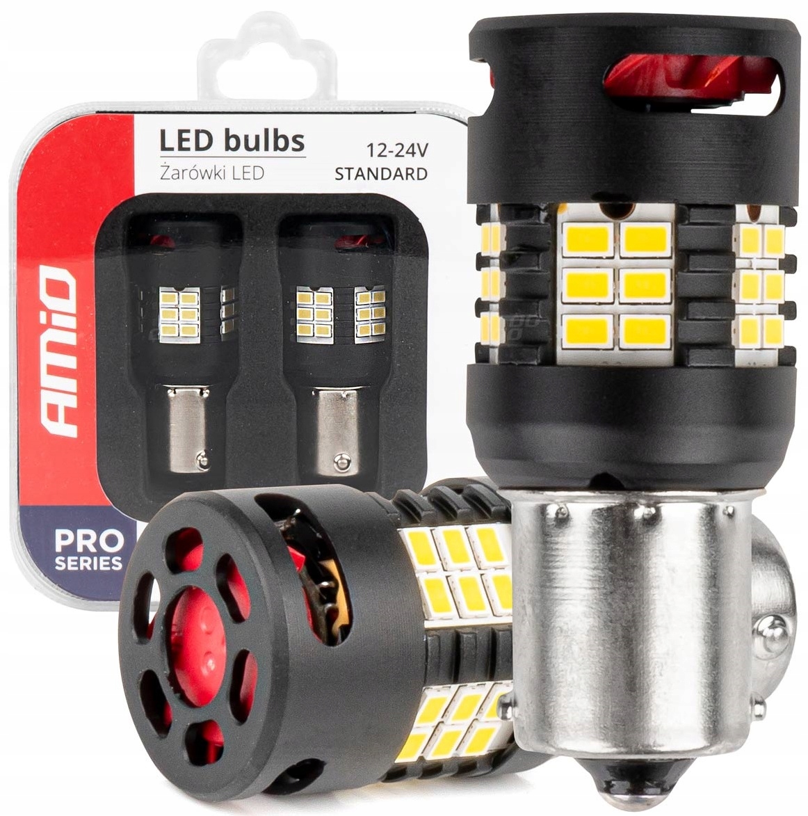 2 x Żarówki Żarówka Led Canbus Pro Białe P21W R10W R5W 24SMD 12V 24V BA15S