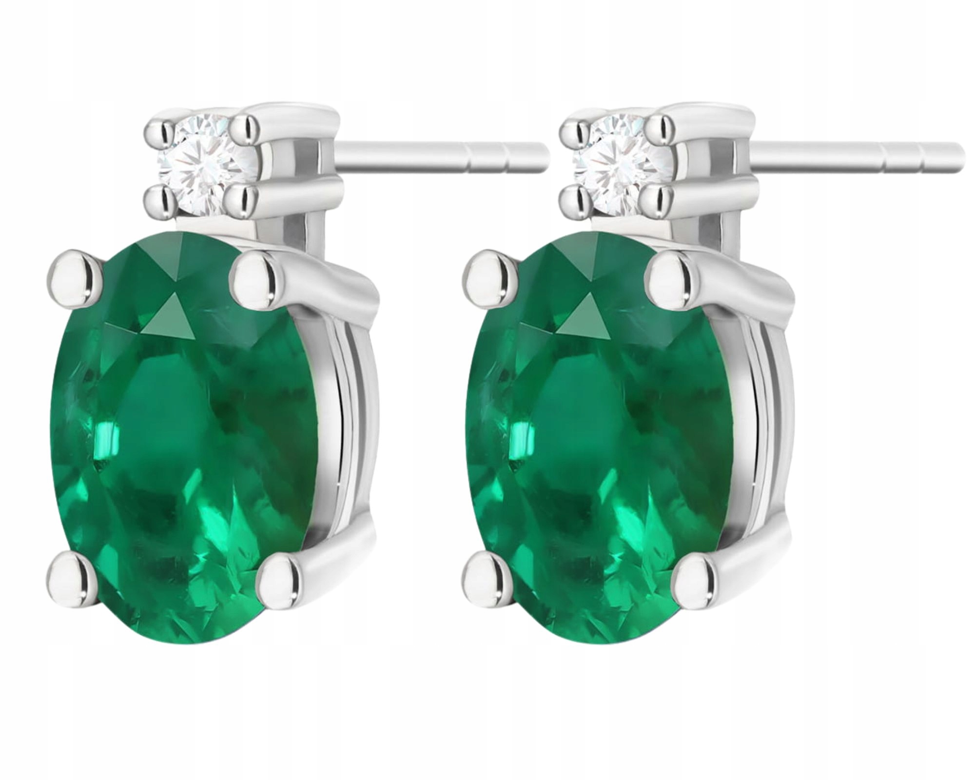 Zlaté náušnice s brilianty a smaragdem a vruty