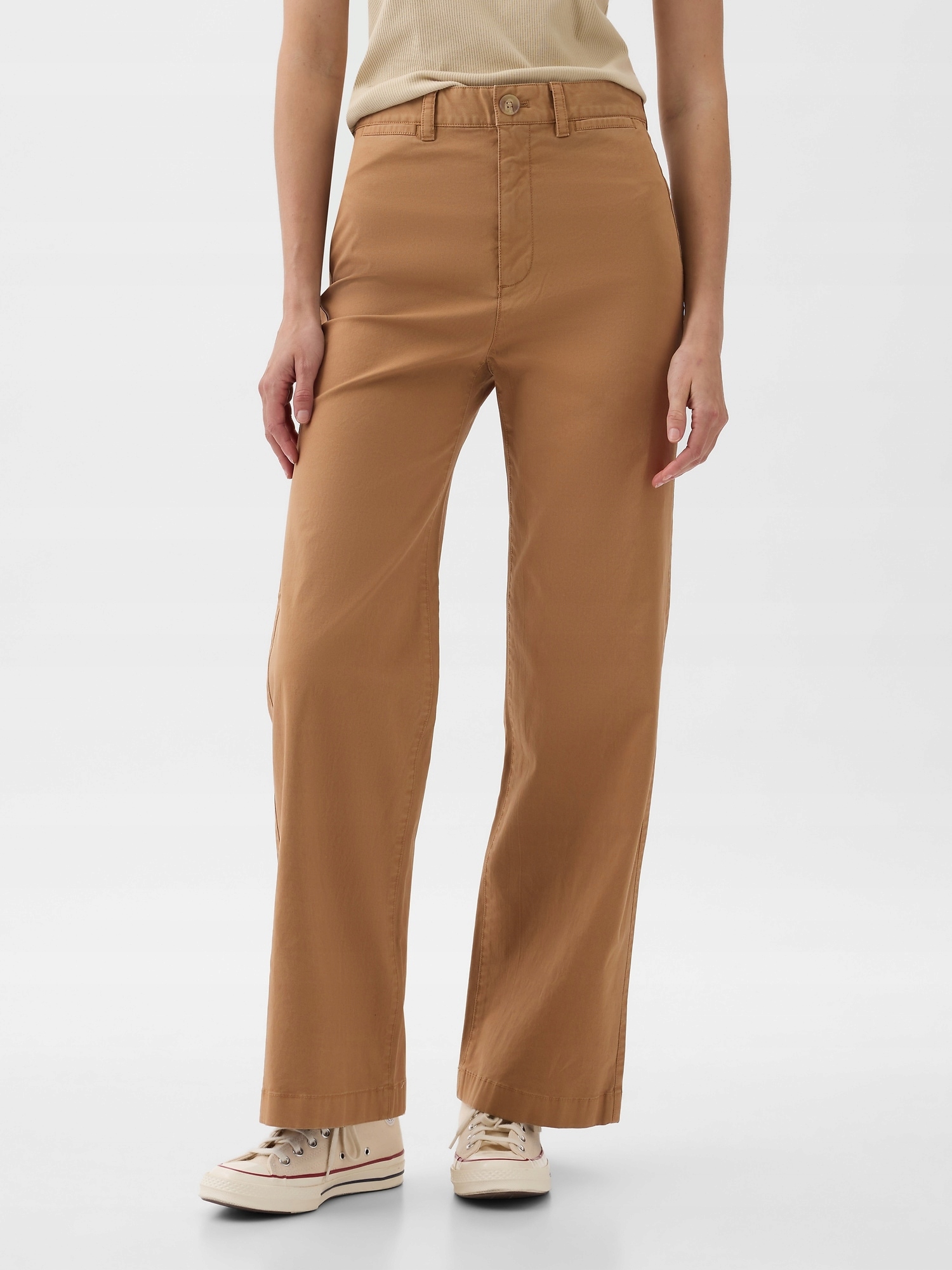 Gap Kalhoty high stride wide leg hnědá