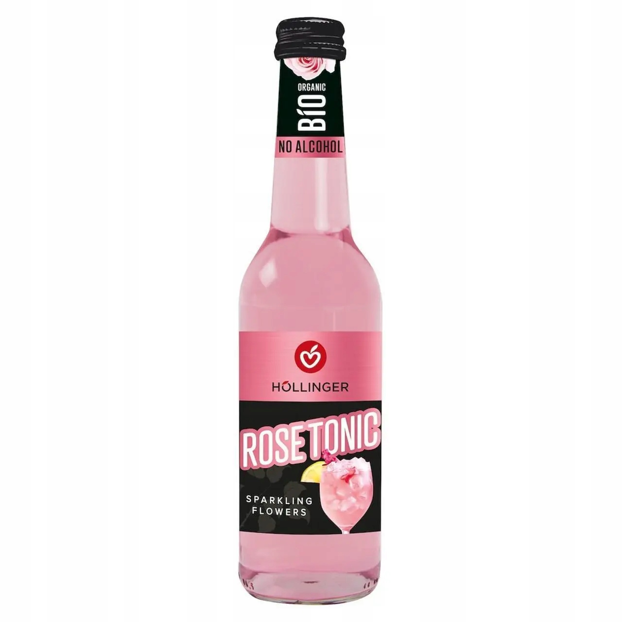 Bezalkoholový Šumivý Drink Rose Tonic Bio 330 ml Hollinger
