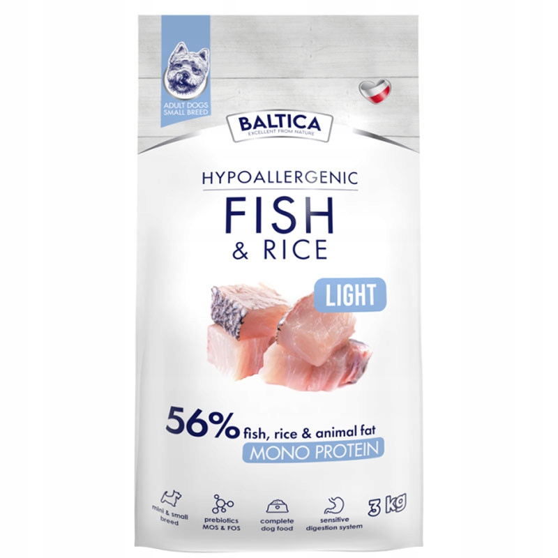 Levně Baltica Adult Fish&Rice Light monoproteinová malá plemena Xs/s 3 kg