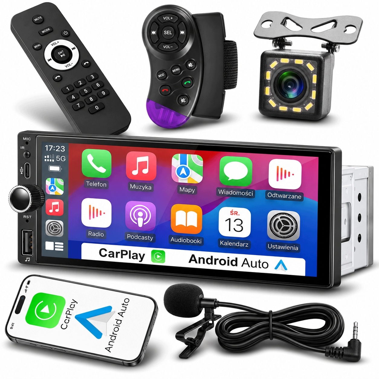 Autorádio 1 Din Usb Android Auto Carplay Mirror Link Cúvacia Kamera