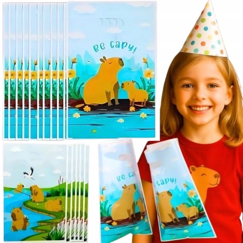 Foliové tašky 90 Ks Kapybara Dárkové barevné pro děti XXL sada